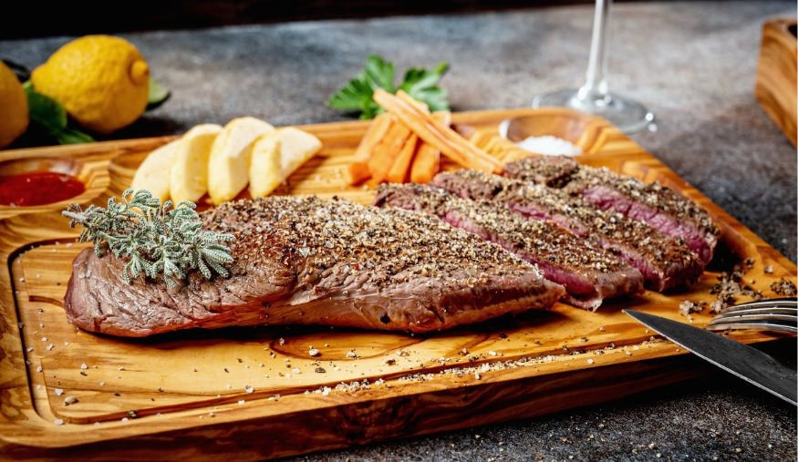 Prairie-Raised Herb-Crusted Ribeye with Roasted Root Vegetables